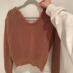 PACSUN chunky cropped sweater with crossed back
